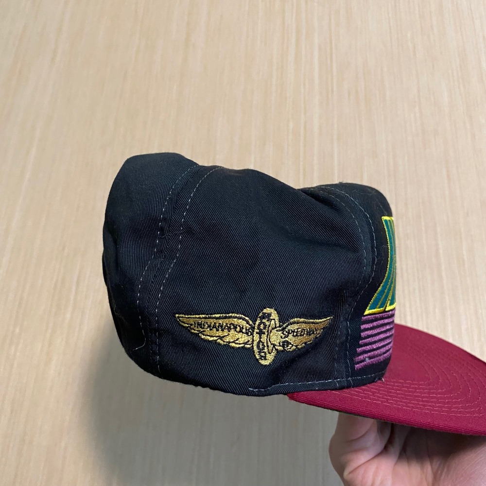 Vintage Logo Athletic Indianapolis 500 Snapback Hat Black Maroon Racing Cap 90s - Picture 2 of 6
